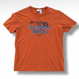 Vintage Y2K Utility Amsterdam Futbol Soccer T-Shirt Orange Size XL